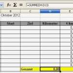 Fahrtenbuch Vorlage Erstaunlich Fahrtenbuch Erstellen Mit Libre Fice Calc