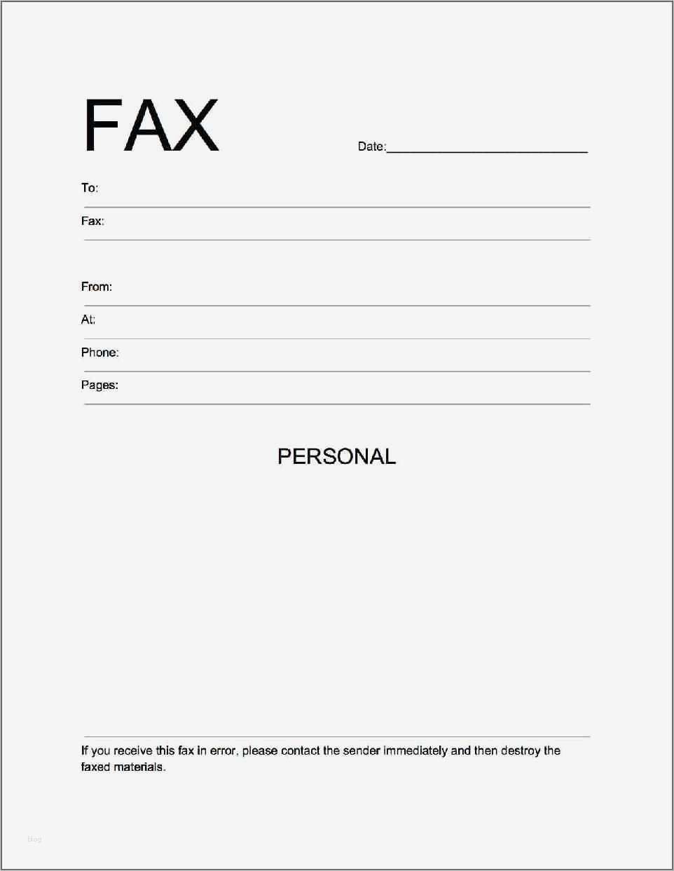 Fax Template Word 2010