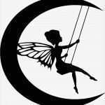 Fee Vorlage Wunderbar Die Cut Silhouette Moon Fairy On Swing topper X 6 for