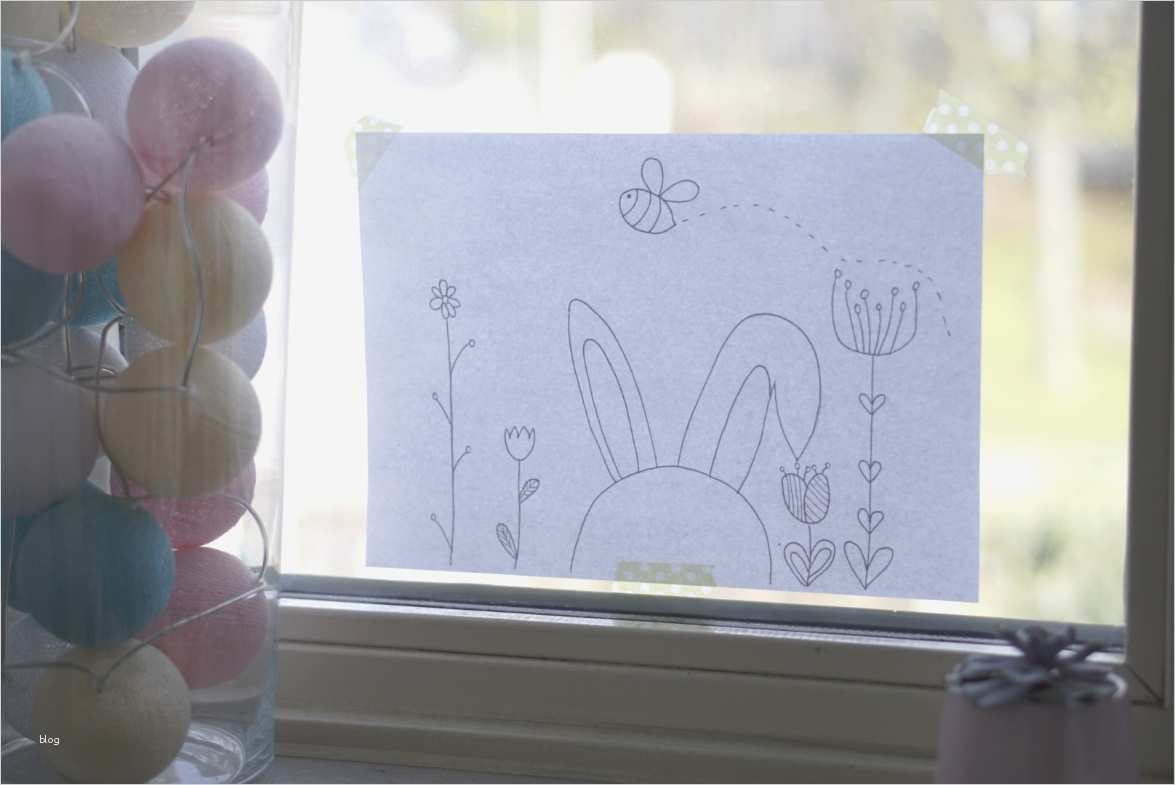 Süßes Fensterbild zu Ostern mit Kreidestiften malen mit