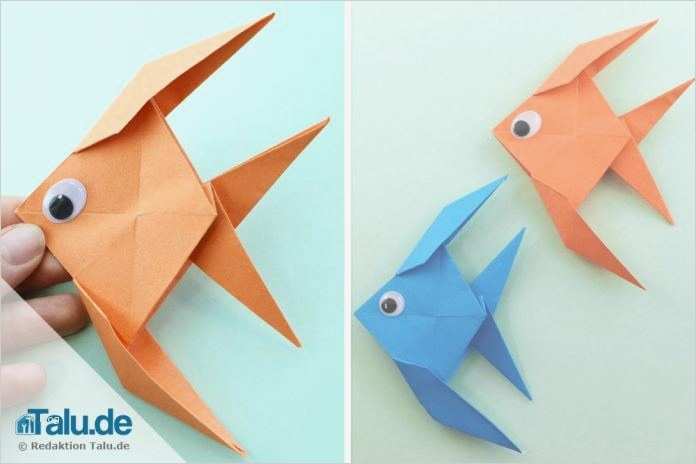 Fische Basteln Vorlagen Luxus origami Fisch Falten Aus Papier