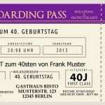 Flugticket Einladung Vorlage Kostenlos Großartig Einladungskarten 40 Geburtstag