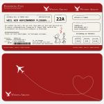 Flugticket Vorlage Geschenk Elegant Einladungskarten Zur Hochzeit Als Flugticket – Rot