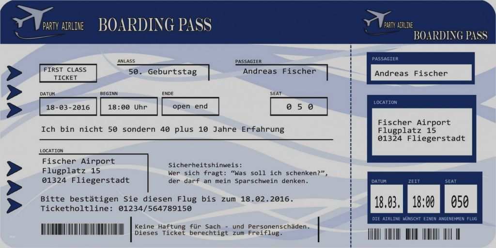 Flugticket Vorlage Geschenk Fabelhaft Ungewöhnlich Flugticket Einladungs Schablone Ideen