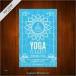 Flyer Vorlagen Yoga Inspiration Blaue Yoga Kurse Mit Einem Blumensymbol Flyer