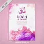 Flyer Vorlagen Yoga Inspiration Cute Watercolor Yoga Flyer with Mandalas Vector