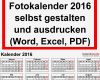 Fotokalender 2018 Vorlage Fabelhaft Fotokalender 2016 Als Pdf Vorlagen Zum Ausdrucken Kostenlos