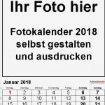 Fotokalender Vorlage 2018 Angenehm Fotokalender 2018 Als Word Vorlagen Zum Ausdrucken Kostenlos