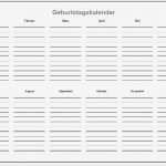 Geburtstagskalender Vorlage Gut Geburtstagskalender Excel Zum Ausdrucken – Muster Vorlage