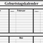 Geburtstagskalender Vorlage Schönste Geburtstagskalender Vorlage