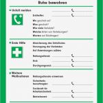 Gefährdungsbeurteilung Pdf Vorlage Elegant Info Map Erste Hilfe Brandschutz Verhalten Bei Unfällen