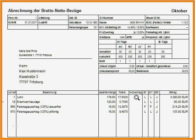 Gehaltsabrechnung Vorlage Einzigartig 9 Gehaltsabrechnung Muster ...