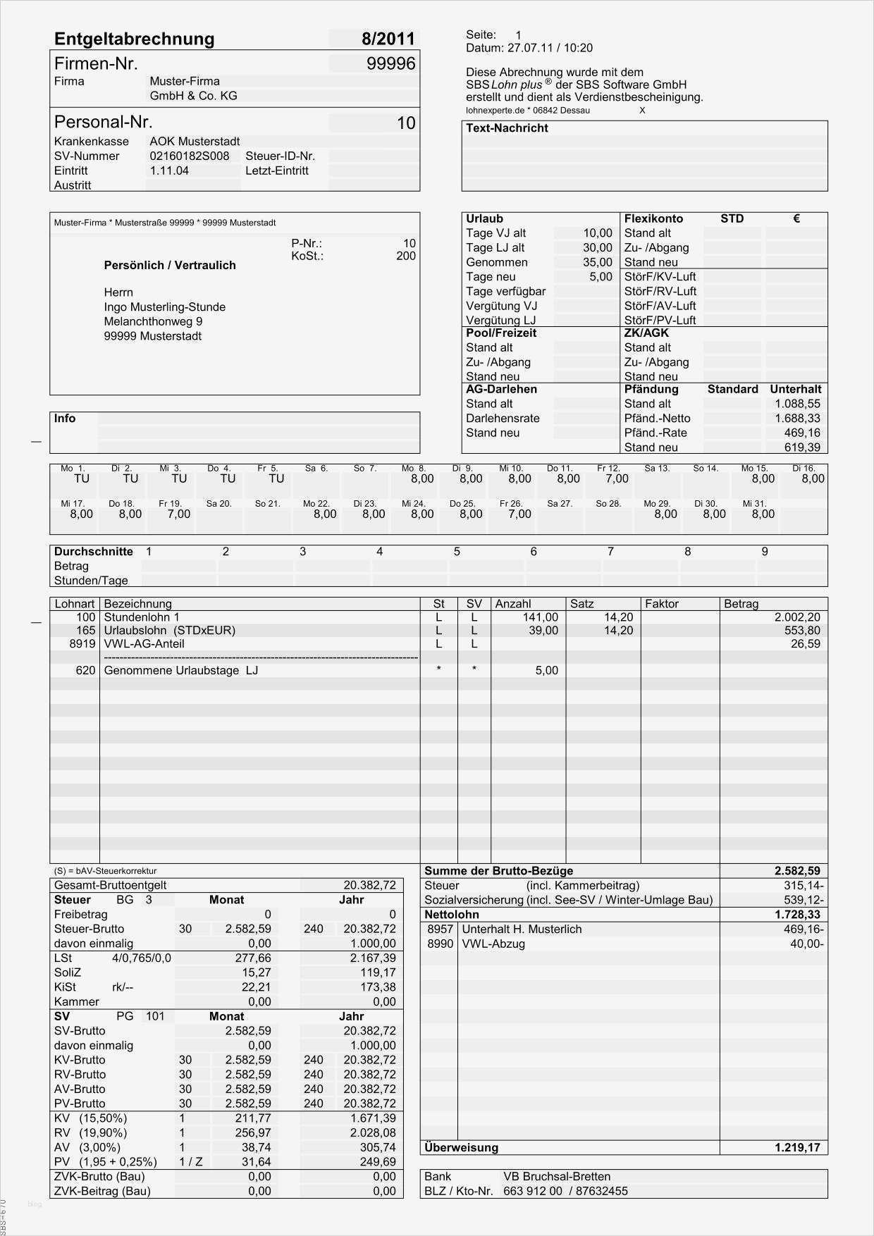 Gehaltsabrechnung Vorlage Erstaunlich Musterauswertungen Sbs Lohn Plus ...
