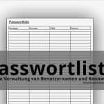 Gelangensbestätigung Vorlage Zum Ausfüllen Genial Passwortliste Zum Ausdrucken Und Ausfüllen