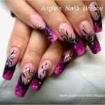 Gelnägel Vorlagen Angenehm Bild Pink Schwarzes Design Mit Nageldesign