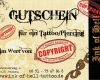 Gutschein Vorlage Tattoo Erstaunlich Gutschein Ink Of Hell Tattoo &amp; Piercing