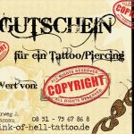 Gutschein Vorlage Tattoo Erstaunlich Gutschein Ink Of Hell Tattoo &amp; Piercing