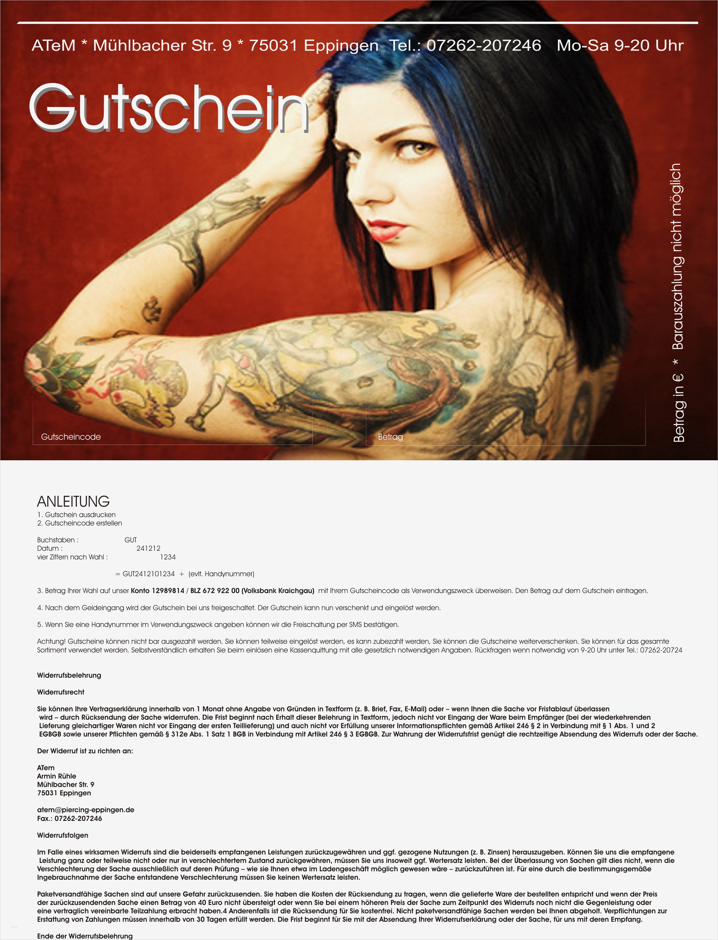 Gutschein Vorlage Tattoo Großartig Download Gutscheine Vorlage Ideen