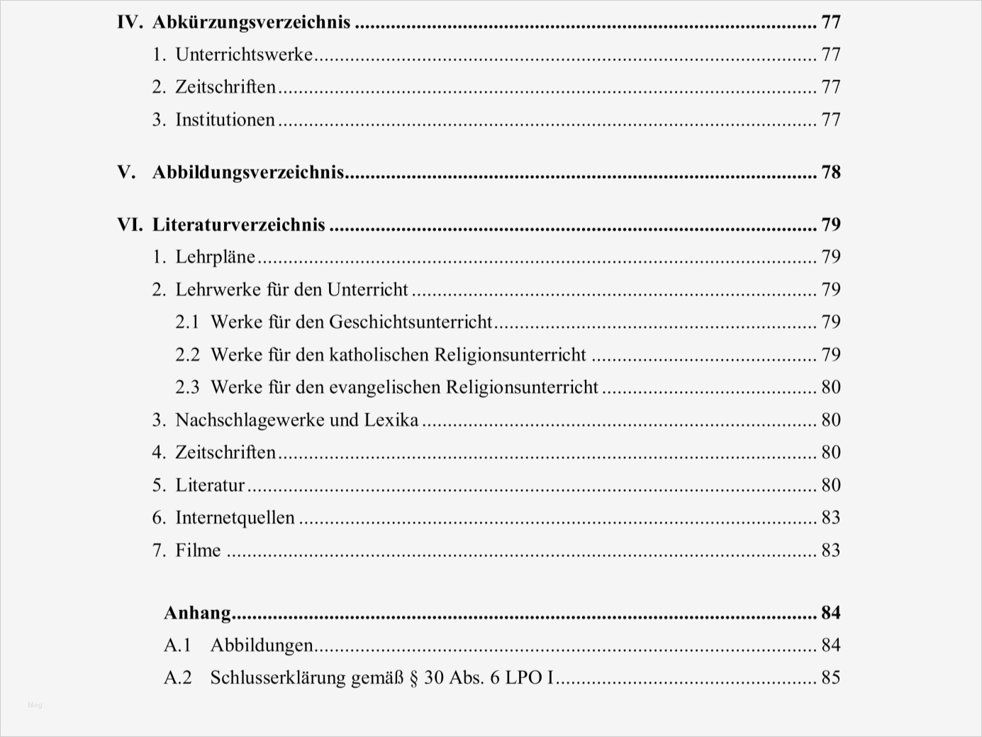 Inhaltsangabe Vorlage Neu Muster Inhaltsverzeichnis Zum Copy&paste