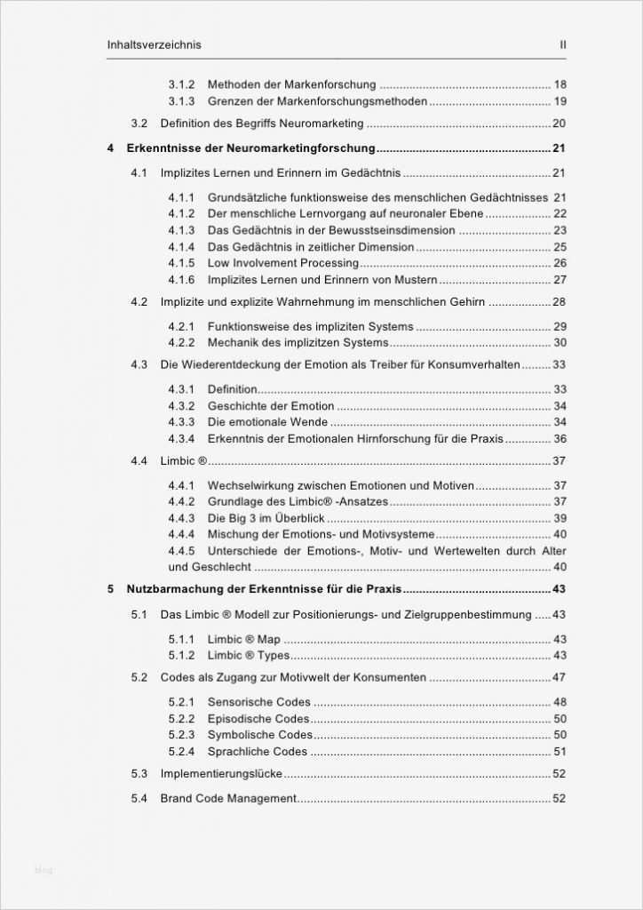 Inhaltsverzeichnis Bachelorarbeit Vorlage Erstaunlich