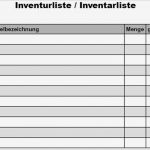 Inventarliste Vorlage Muster Großartig Inventurliste Pdf Vorlage