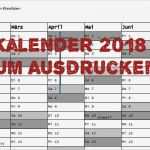 Kalender 2018 Vorlage Drucken Gut Kalender 2018 Zum Ausdrucken Download