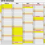 Kalender 2018 Vorlage Einzigartig Kalender 2018 Bremen Ausdrucken Ferien Feiertage Excel