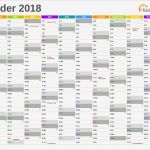 Kalender 2018 Vorlage Schönste Excel Kalender 2018 Download