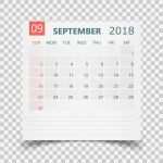 Kalender Vorlage Photoshop Bewundernswert Kalender September 2018 Kalenderaufkleberdesignvorlage