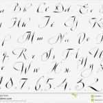 Kalligraphie Alphabet Vorlagen Schönste Kalligraphie Handgeschriebenes Alphabet Stockbild Bild