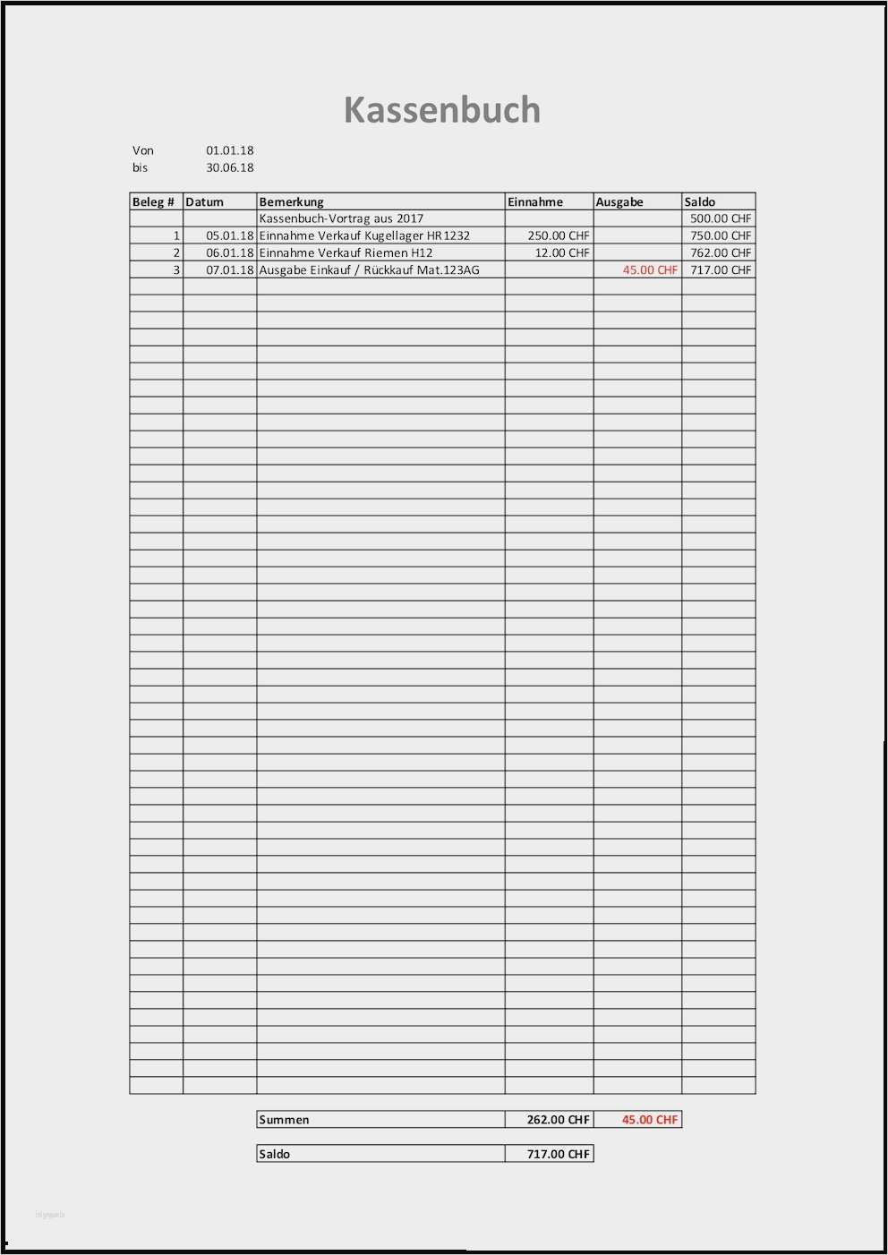 Kassenbuch Excel Kostenlos Vorlage Gut Kassenbuch Excel Vorlage