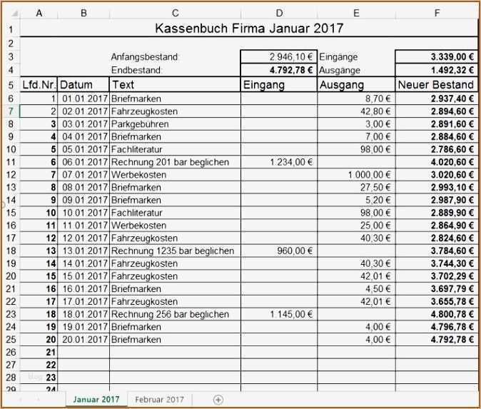 Kassenbuch Vorlage Excel Download Best Of 10 Kassenbuch ...