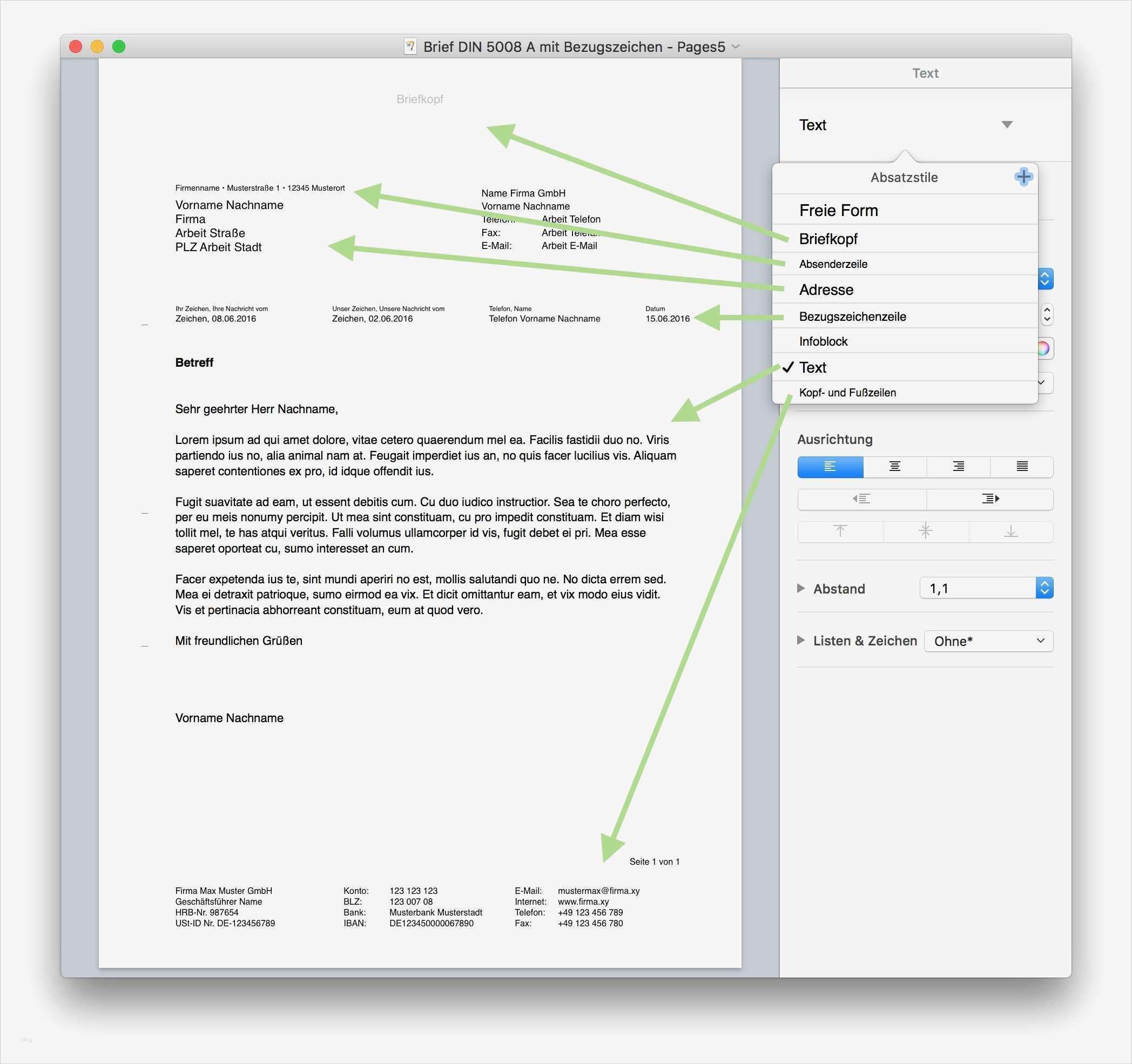 Keynote Vorlagen Großartig Pages Briefvorlage norm Din 5008 Mit