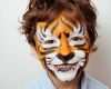 Kinderschminken Katze Vorlagen Erstaunlich Halloween Gesichtsmaske Schminke Kinder Tiger