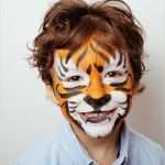 Kinderschminken Katze Vorlagen Erstaunlich Halloween Gesichtsmaske Schminke Kinder Tiger