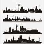 Köln Skyline Vorlage Genial Wandtattoo Aufkleber Skyline 80 Cm München Berlin