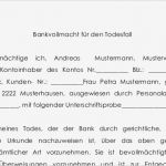 Kontovollmacht Vorlage Wunderbar Bankvollmacht todesfall Vorlage Zum sofort Download