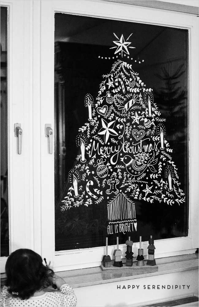 diy Opulente weihnachtliche Fensterdeko mit Kreidemarker