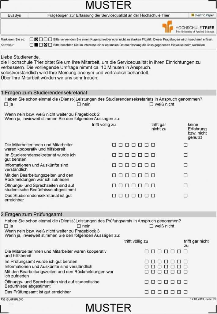 Kundenfeedback Fragebogen Vorlage Erstaunlich Muster Fragebogen Zur ...