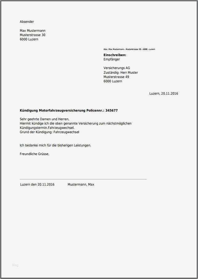 Kündigung für Autoversicherung kostenlos als PDF online