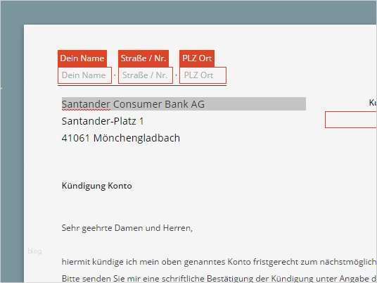 Kündigung Kreditkarte Vorlage Cool Santander Kündigung ...