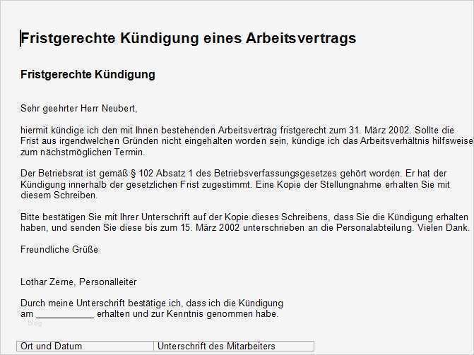 Kündigungsschreiben Vorlage Download CHIP