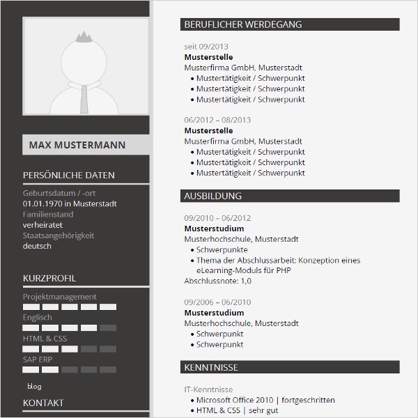 Moderner Lebenslauf Vorlagen & Beispiele kostenlos