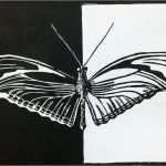 Linolschnitt Vorlagen Einzigartig original Linocut butterfly