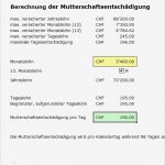 Lohnabrechnung Vorlage Excel Einzigartig Berechnung Der Mutterschaftsentschädigung Mit Excel