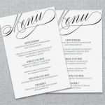 Menükarte Hochzeit Vorlage Luxus Printable Wedding Menu Template Wedding Reception by