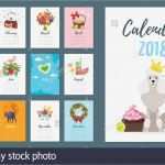 Monatskalender 2018 Vorlage Gut 2018 Calendar Simple Vector Calendar Stockfotos &amp; 2018