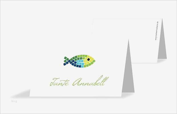 Tischkarte Kommunion "Mosaikfisch"