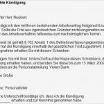 Nicht Fristgerechte Kündigung Durch Arbeitnehmer Vorlage Fabelhaft Kündigung Arbeitsvertrag Fristgerecht Fice Lernen