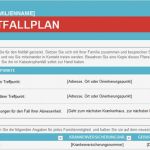 Notfallplan Vorlage Word Süß Notfallplan Für Familie